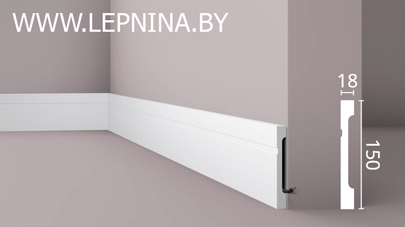 NMC WALLSTYL профиль FD15 выс.плотности 150х18мм белый 8шт/кор *